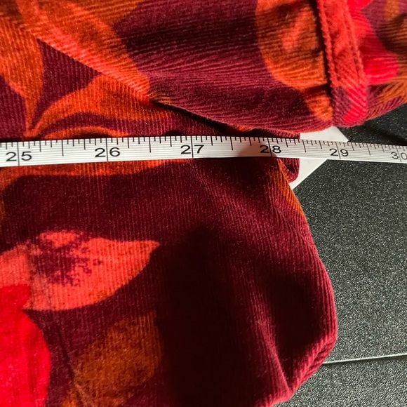 Sonoma Women's Size 2X Red Floral Corduroy Shirt - Picture 12 of 15